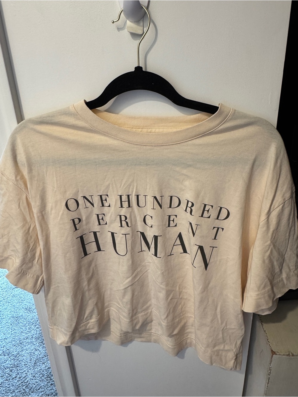 Everlane Cream Graphic Tee with Black Text